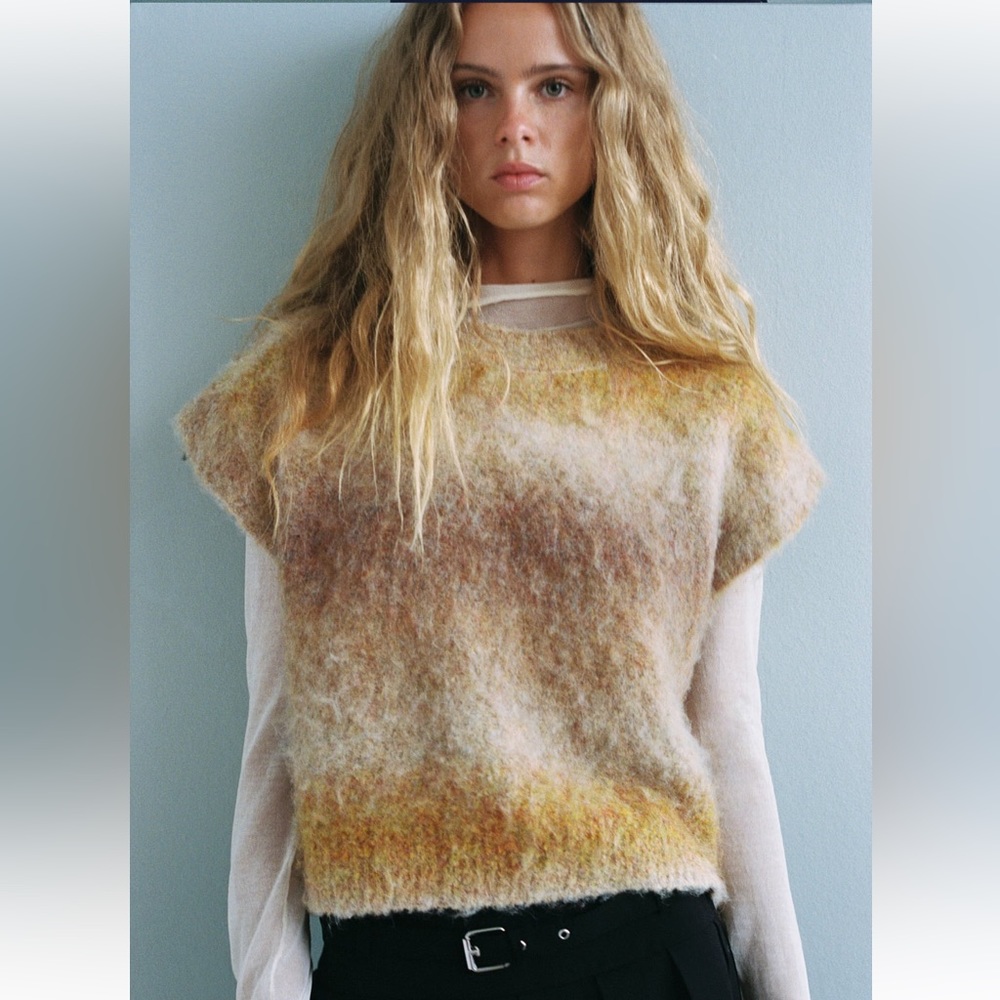 ZARA Ombré Knit Sweater Vest
